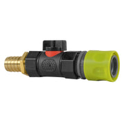 Hose Connector Lime with In-Line BSPF Valve and 19mm Brass Barb - Home & Garden > Lawn & Garden > Watering & Irrigation > Garden Hose Fittings & Valves > Garden Hose Fittings Garden watering