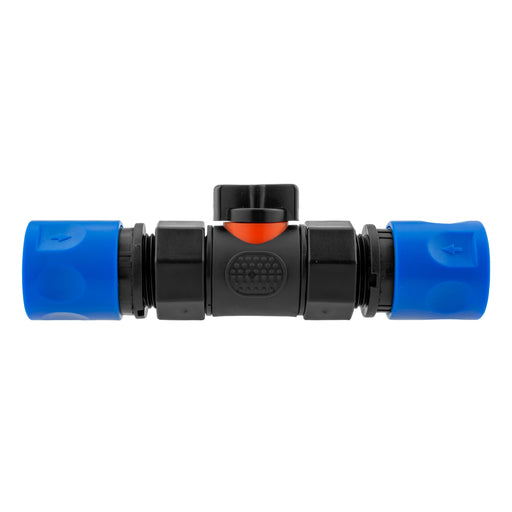 In-Line BSPF Valve with 2 x Hose Connectors Blue - Home & Garden > Lawn & Garden > Watering & Irrigation > Garden Hose Fittings & Valves > Garden Hose Fittings Garden watering