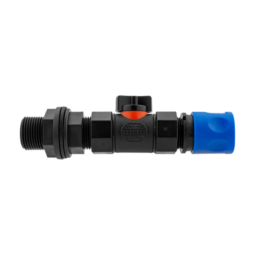 Hose Connector Blue with In-Line BSPF Valve and Water Butt Connector - Home & Garden > Lawn & Garden > Watering & Irrigation > Garden Hose Fittings & Valves > Garden Hose Fittings Garden watering