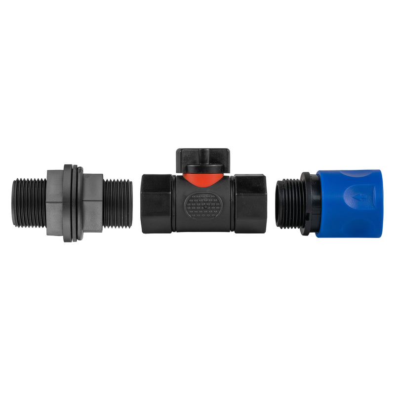 Hose Connector Blue with In-Line BSPF Valve and Water Butt Connector - Home & Garden > Lawn & Garden > Watering & Irrigation > Garden Hose Fittings & Valves > Garden Hose Fittings Garden watering