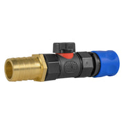 Hose Connector Blue with In-Line BSPF Valve and 25mm Brass Barb - Home & Garden > Lawn & Garden > Watering & Irrigation > Garden Hose Fittings & Valves > Garden Hose Fittings Garden watering