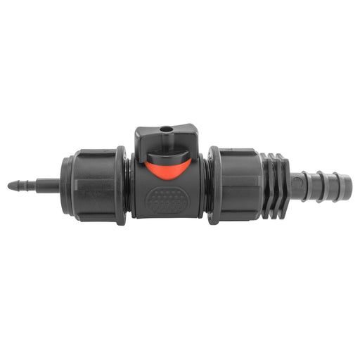 4mm Barb Micro Connector with In-Line BSPM Valve and 16mm Barbed Straight - Home & Garden > Lawn & Garden > Watering & Irrigation > Garden Hose Fittings & Valves > Garden Hose Fittings Garden watering