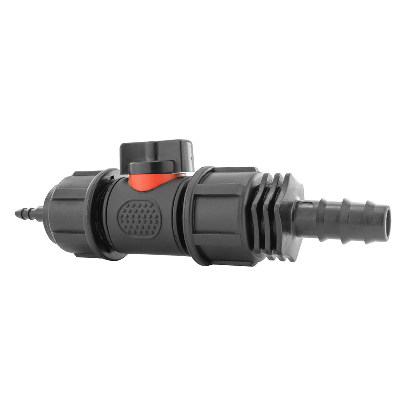 4mm Barb Micro Connector with In-Line BSPM Valve and 16mm Barbed Straight - Home & Garden > Lawn & Garden > Watering & Irrigation > Garden Hose Fittings & Valves > Garden Hose Fittings Garden watering