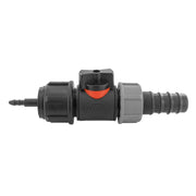 4mm Barb Micro Connector with In-Line BSPM Valve and 20mm Barbed Straight - Home & Garden > Lawn & Garden > Watering & Irrigation > Garden Hose Fittings & Valves > Garden Hose Fittings Garden watering