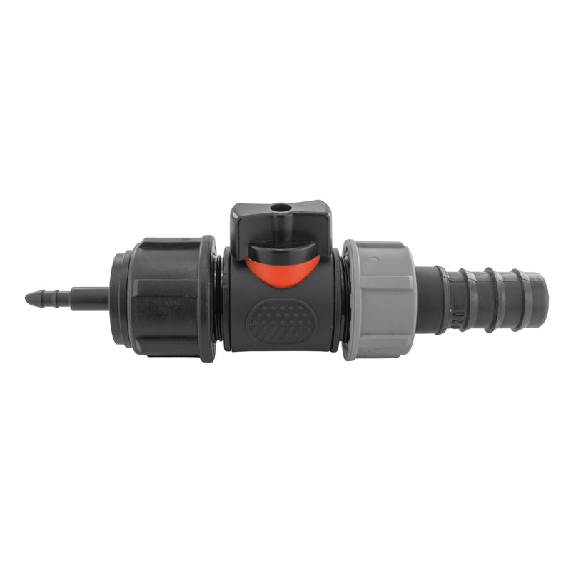 4mm Barb Micro Connector with In-Line BSPM Valve and 20mm Barbed Straight - Home & Garden > Lawn & Garden > Watering & Irrigation > Garden Hose Fittings & Valves > Garden Hose Fittings Garden watering