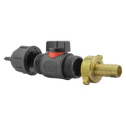 4mm Barb Micro Connector with In-Line BSPM Valve and 13mm Brass Barb - Home & Garden > Lawn & Garden > Watering & Irrigation > Garden Hose Fittings & Valves > Garden Hose Fittings Garden watering