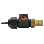 4mm Barb Micro Connector with In-Line BSPM Valve and 19mm Brass Barb - Home & Garden > Lawn & Garden > Watering & Irrigation > Garden Hose Fittings & Valves > Garden Hose Fittings Garden watering