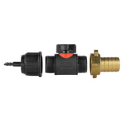 4mm Barb Micro Connector with In-Line BSPM Valve and 19mm Brass Barb - Home & Garden > Lawn & Garden > Watering & Irrigation > Garden Hose Fittings & Valves > Garden Hose Fittings Garden watering