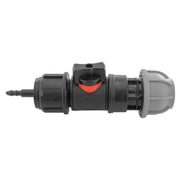 4mm Barb Micro Connector with In-Line BSPM Valve and 20mm MDPE Straight - Home & Garden > Lawn & Garden > Watering & Irrigation > Garden Hose Fittings & Valves > Garden Hose Fittings Garden watering