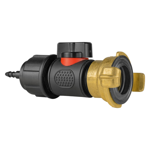 4mm Barb Micro Connector with In-Line BSPM Valve and Geka Type Connector - Home & Garden > Lawn & Garden > Watering & Irrigation > Garden Hose Fittings & Valves > Garden Hose Fittings Garden watering