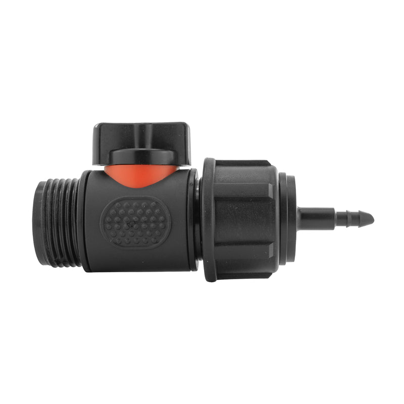 4mm Barb Micro Connector with In-Line BSPM Threaded Valve - Home & Garden > Lawn & Garden > Watering & Irrigation > Garden Hose Fittings & Valves > Garden Hose Fittings Garden watering
