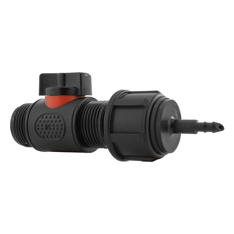 4mm Barb Micro Connector with In-Line BSPM Threaded Valve - Home & Garden > Lawn & Garden > Watering & Irrigation > Garden Hose Fittings & Valves > Garden Hose Fittings Garden watering