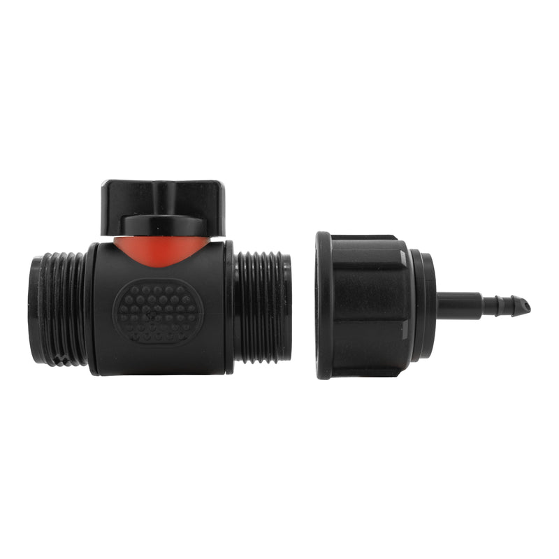 4mm Barb Micro Connector with In-Line BSPM Threaded Valve - Home & Garden > Lawn & Garden > Watering & Irrigation > Garden Hose Fittings & Valves > Garden Hose Fittings Garden watering
