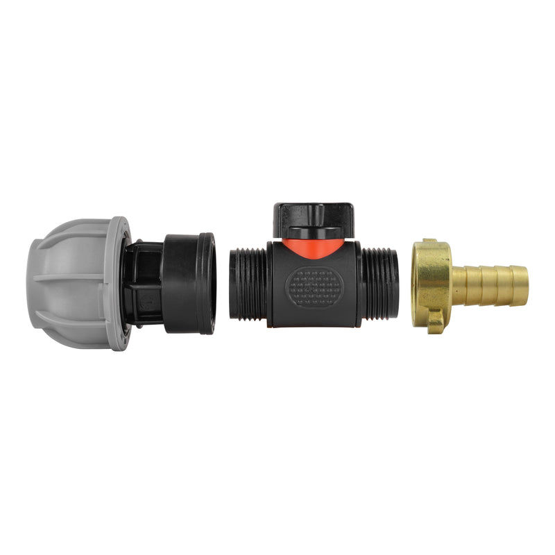 20mm MDPE Straight with In-Line BSPM Valve and 13mm Brass Barb - Home & Garden > Lawn & Garden Garden watering