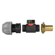 20mm MDPE Straight with In-Line BSPM Valve and 19mm Brass Barb - Home & Garden > Lawn & Garden Garden watering
