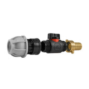 20mm MDPE Straight with In-Line BSPM Valve and 19mm Brass Barb - Home & Garden > Lawn & Garden Garden watering