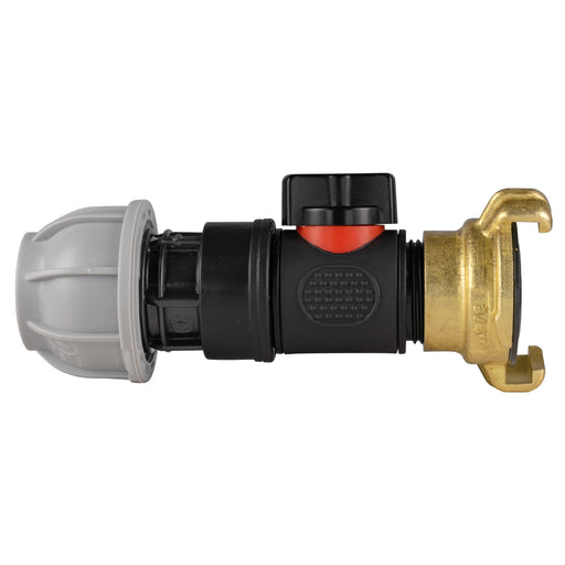 20mm MDPE Straight with In-Line BSPM Valve and Geka Type Connector - Home & Garden > Lawn & Garden Garden watering