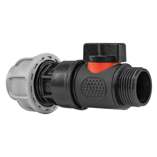 20mm MDPE Straight with In-Line BSPM Threaded Valve - Home & Garden > Lawn & Garden > Watering & Irrigation > Garden Hose Fittings & Valves > Garden Hose Fittings Garden watering