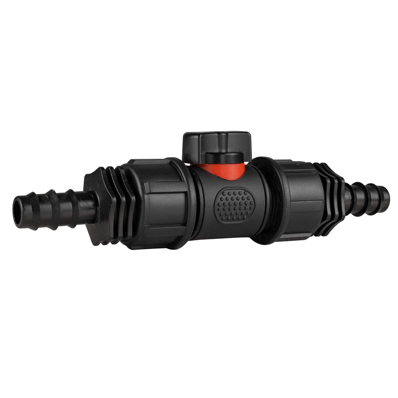 In-Line BSPM Valve with 2 x 16mm Barbed Straight Connectors - Home & Garden > Lawn & Garden Garden watering
