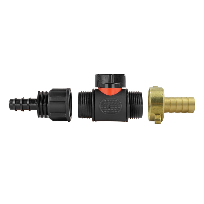 16mm Barbed Straight with In-Line BSPM Valve and 13mm Brass Barb - Home & Garden > Lawn & Garden Garden watering