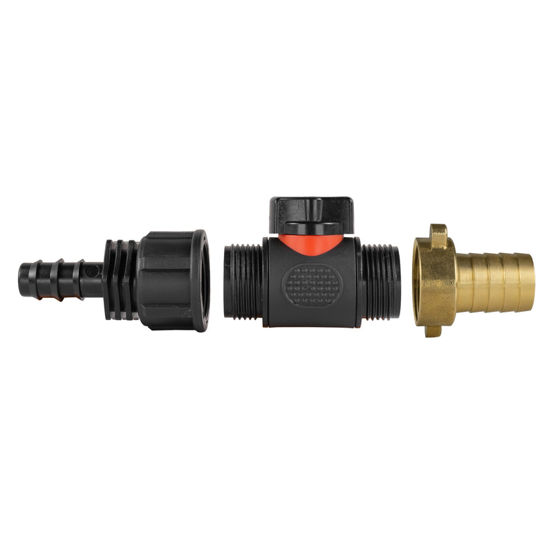 16mm Barbed Straight with In-Line BSPM Valve and 19mm Brass Barb - Home & Garden > Lawn & Garden Garden watering
