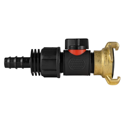 16mm Barbed Straight with In-Line BSPM Valve and Geka Type Connector - Home & Garden > Lawn & Garden Garden watering