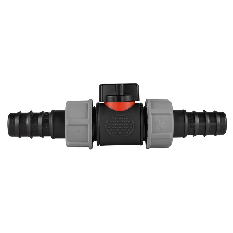 In-Line BSPM Valve with 2 x 20mm Barbed Straight Connectors - Home & Garden > Lawn & Garden Garden watering