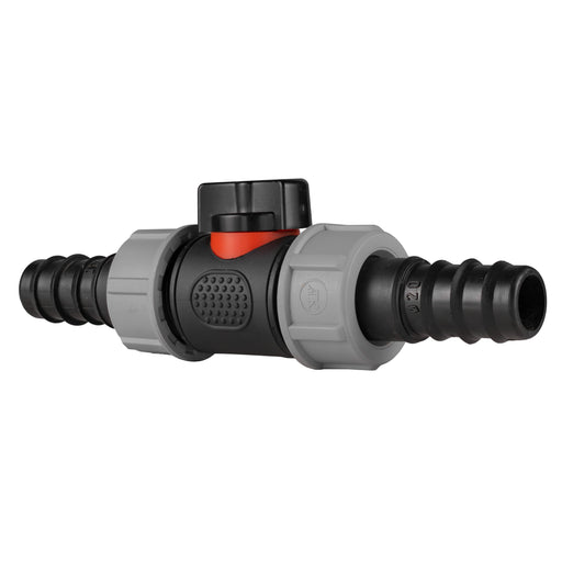 In-Line BSPM Valve with 2 x 20mm Barbed Straight Connectors - Home & Garden > Lawn & Garden Garden watering