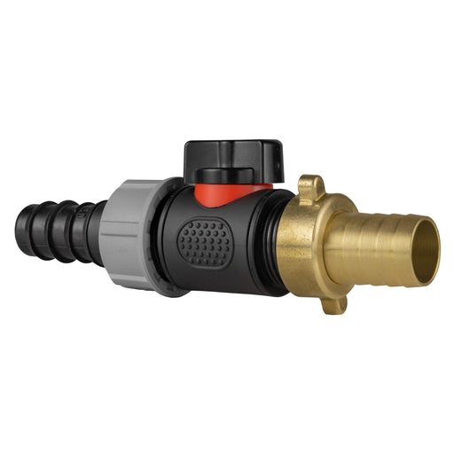 20mm Barbed Straight with In-Line BSPM Valve and 19mm Brass Barb - Home & Garden > Lawn & Garden Garden watering