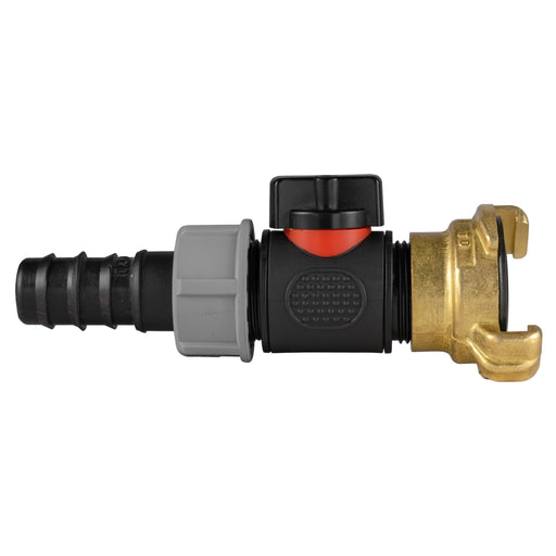 20mm Barbed Straight with In-Line BSPM Valve and Geka Type Connector - Home & Garden > Lawn & Garden Garden watering