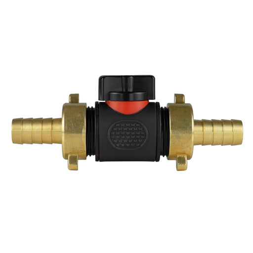 In-Line BSPM Valve with 2 x 13mm Brass Barb Connectors - Home & Garden > Lawn & Garden Garden watering