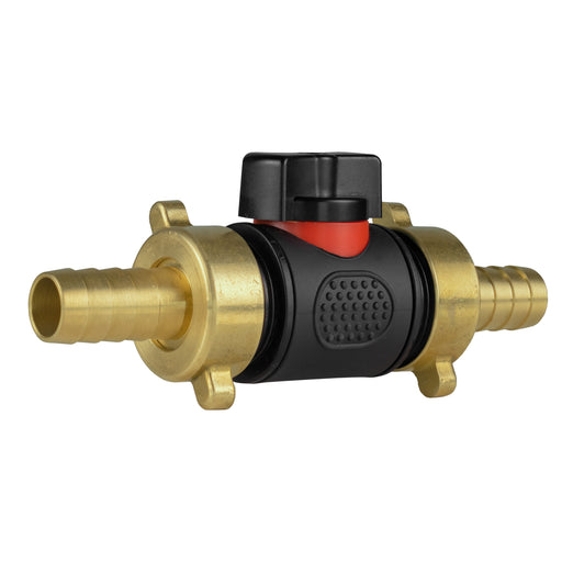 In-Line BSPM Valve with 2 x 13mm Brass Barb Connectors - Home & Garden > Lawn & Garden Garden watering