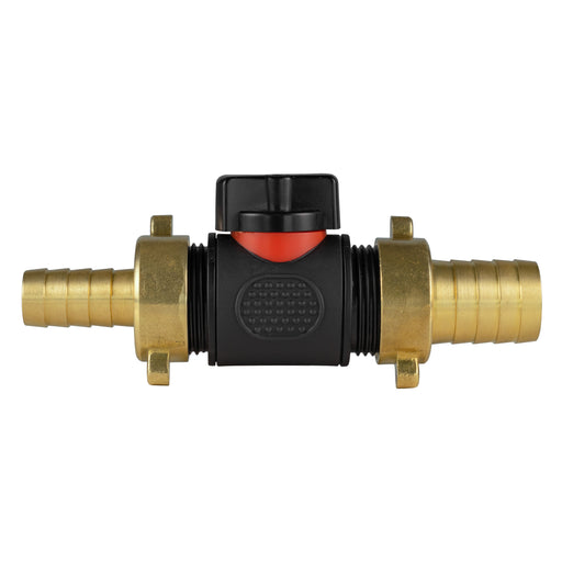 13mm Brass Barb with In-Line BSPM Valve and 19mm Brass Barb - Home & Garden > Lawn & Garden Garden watering