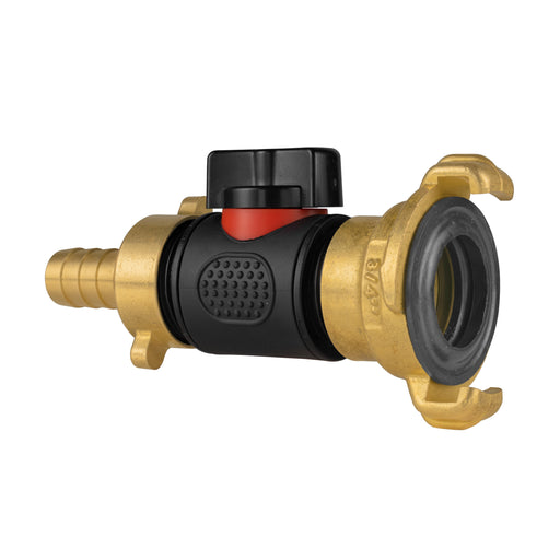 13mm Brass Barb with In-Line BSPM Valve and Geka Type Connector - Home & Garden > Lawn & Garden Garden watering
