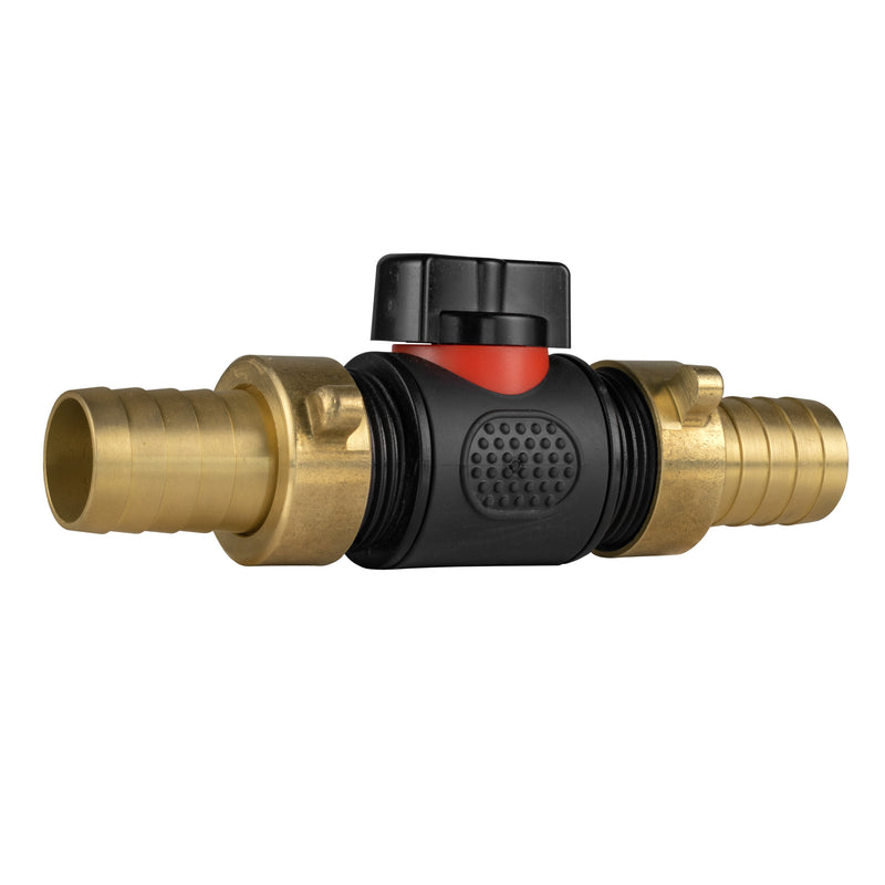 In-Line BSPM Valve with 2 x 19mm Brass Barb Connectors - Home & Garden > Lawn & Garden Garden watering