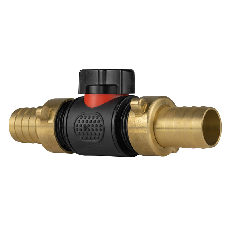 In-Line BSPM Valve with 2 x 19mm Brass Barb Connectors - Home & Garden > Lawn & Garden Garden watering