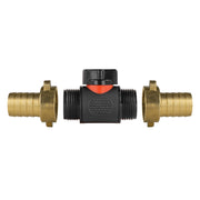 In-Line BSPM Valve with 2 x 19mm Brass Barb Connectors - Home & Garden > Lawn & Garden Garden watering