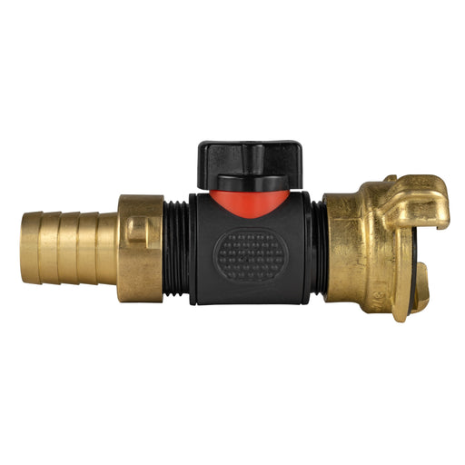 19mm Brass Barb with In-Line BSPM Valve and Geka Type Connector - Home & Garden > Lawn & Garden Garden watering