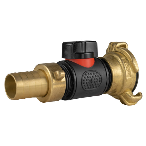 19mm Brass Barb with In-Line BSPM Valve and Geka Type Connector - Home & Garden > Lawn & Garden Garden watering