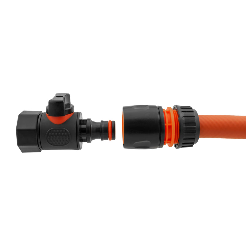 3/4" BSPF Thread Quick Connect Valve with Hose Connector Black - Home & Garden > Lawn & Garden > Watering & Irrigation > Garden Hose Fittings & Valves > Garden Hose Fittings Garden watering