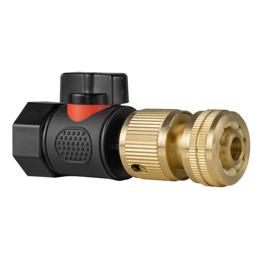 3/4" BSPF Thread Quick Connect Valve with Hose Connector Brass - Home & Garden > Lawn & Garden > Watering & Irrigation > Garden Hose Fittings & Valves > Garden Hose Fittings Garden watering