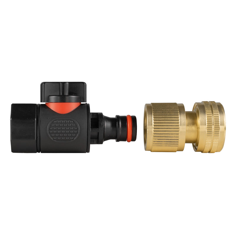 3/4" BSPF Thread Quick Connect Valve with Hose Connector Brass - Home & Garden > Lawn & Garden > Watering & Irrigation > Garden Hose Fittings & Valves > Garden Hose Fittings Garden watering