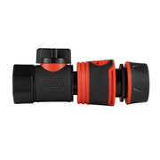 3/4" BSPF Thread Quick Connect Valve with Hose Connector Black Soft - Home & Garden > Lawn & Garden > Watering & Irrigation > Garden Hose Fittings & Valves > Garden Hose Fittings Garden watering