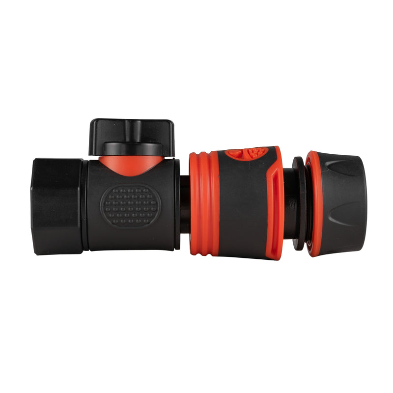 3/4" BSPF Thread Quick Connect Valve with Hose Connector Black Soft - Home & Garden > Lawn & Garden > Watering & Irrigation > Garden Hose Fittings & Valves > Garden Hose Fittings Garden watering