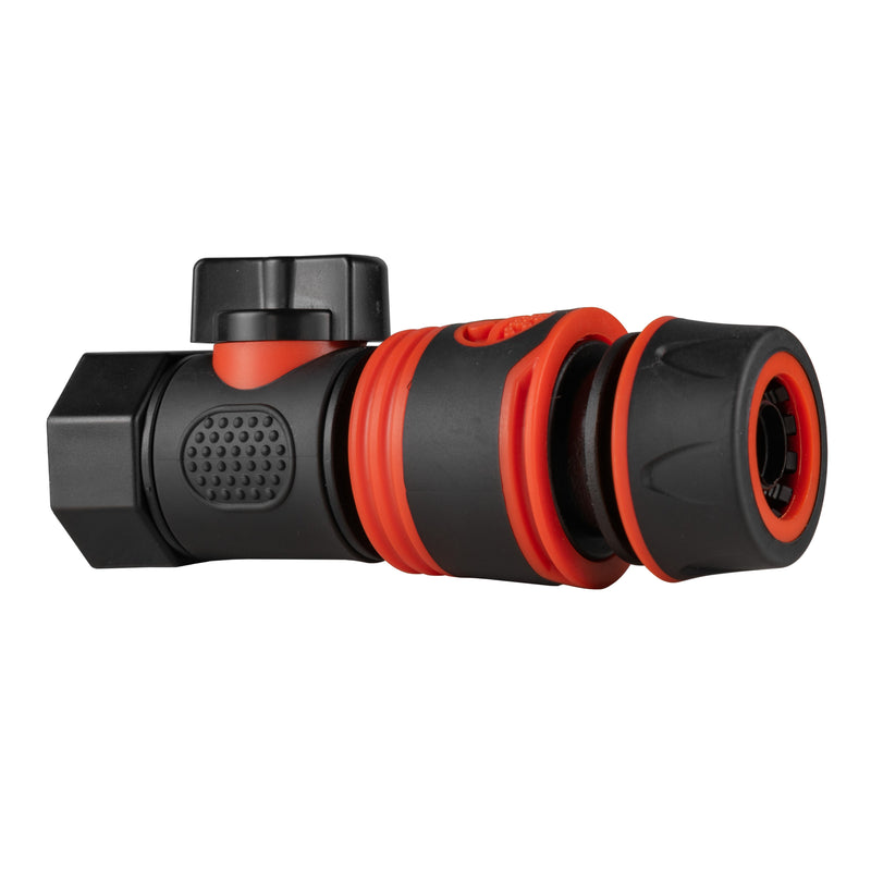 3/4" BSPF Thread Quick Connect Valve with Hose Connector Black Soft - Home & Garden > Lawn & Garden > Watering & Irrigation > Garden Hose Fittings & Valves > Garden Hose Fittings Garden watering