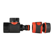 3/4" BSPF Thread Quick Connect Valve with Hose Connector Black Soft - Home & Garden > Lawn & Garden > Watering & Irrigation > Garden Hose Fittings & Valves > Garden Hose Fittings Garden watering