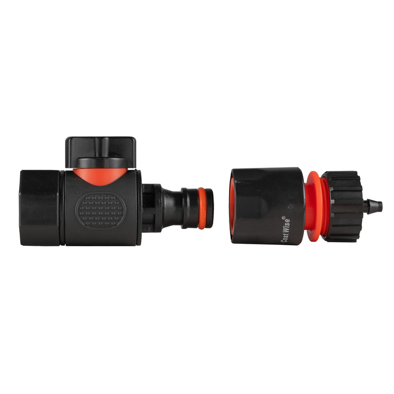 3/4" BSPF Thread Quick Connect Valve with Hose Connector 4mm Barb - Home & Garden > Lawn & Garden Garden watering