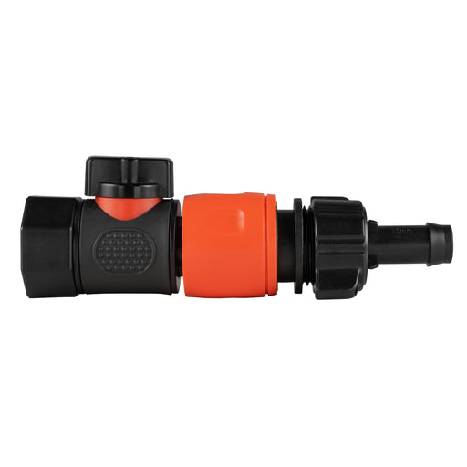 3/4" BSPF Thread Quick Connect Valve with Hose Connector 16mm Barb - Home & Garden > Lawn & Garden > Watering & Irrigation > Garden Hose Fittings & Valves > Garden Hose Fittings Garden watering