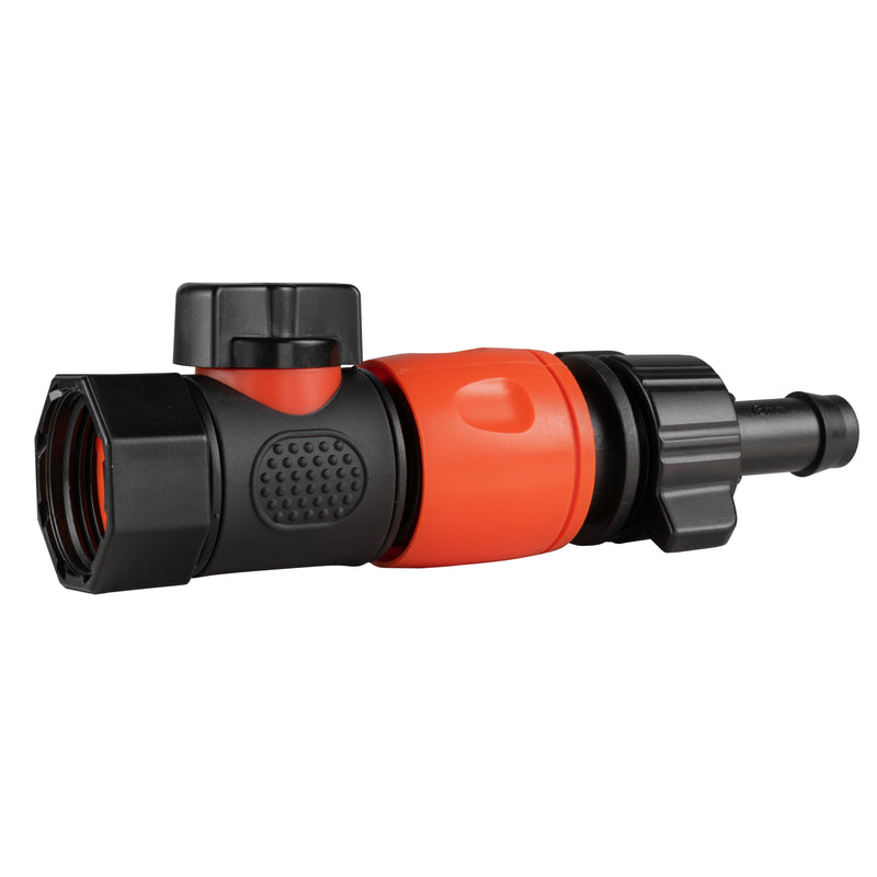 3/4" BSPF Thread Quick Connect Valve with Hose Connector 16mm Barb - Home & Garden > Lawn & Garden > Watering & Irrigation > Garden Hose Fittings & Valves > Garden Hose Fittings Garden watering