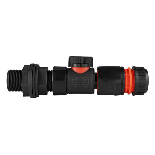 Water Butt Connector 3/4" BSP with BSPF-Quick Connect Valve & Hose Connector Black - Home & Garden > Lawn & Garden > Watering & Irrigation > Garden Hose Fittings & Valves > Garden Hose Fittings Garden watering